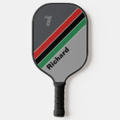  VHS Gestreept met Aantal en Naam Pickleball Paddle (Achterkant)