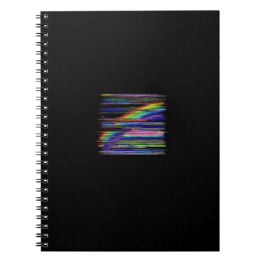 VHS Glitchcore Regenboogvenster Notitieboek (Voorkant)