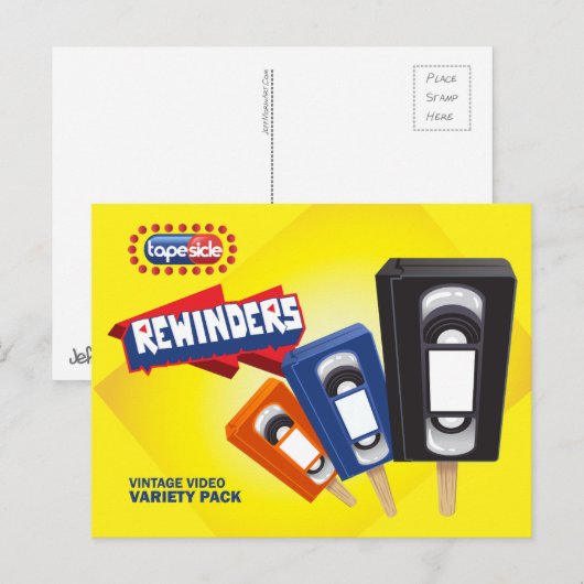 VHS Ice Pop Parodie Briefkaart (Voorkant / Achterkant)