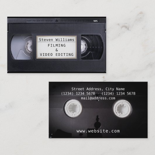 VHS, retro-stijl, kijk Visitekaartje (Voorkant / Achterkant)