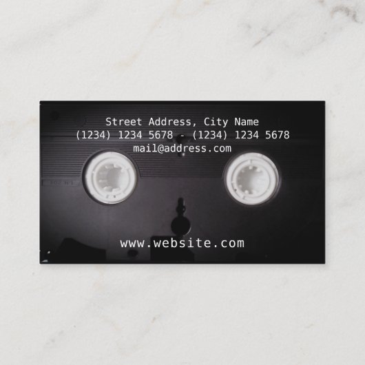 VHS, retro-stijl, kijk Visitekaartje (Achterkant)