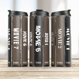 VHS tapes cassettes Gepersonaliseerde filmtitels Thermosbeker