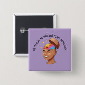 Vi devus malfermi vian menson. vierkante button 5,1 cm (Voorkant /achterkant)