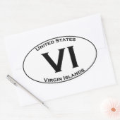 VI - Maagdeneilanden Euro Stijl Ovaal Acroniem Log Ovale Sticker (Envelop)