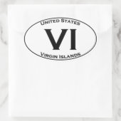 VI - Maagdeneilanden Euro Stijl Ovaal Acroniem Log Ovale Sticker (Tas)