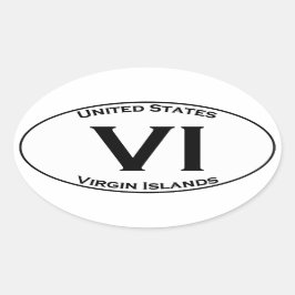 VI - Maagdeneilanden Euro Stijl Ovaal Acroniem Log Ovale Sticker