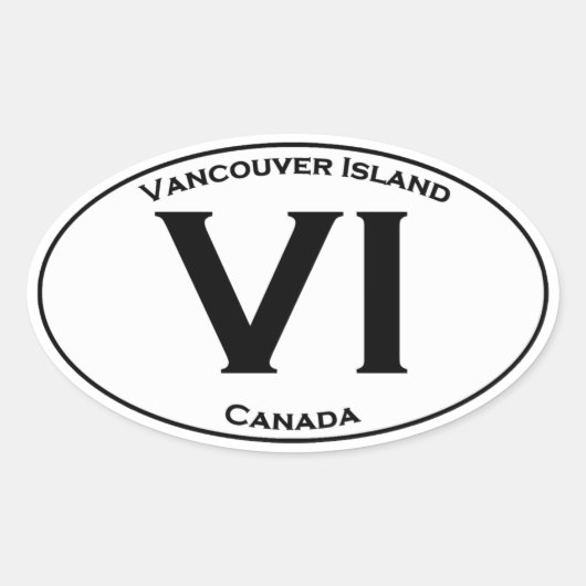 VI (Vancouver Island) Ovale Logo Sticker (Voorkant)