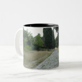 Via Appia Appian way, roman roadway Tweekleurige Koffiemok (Voorkant links)