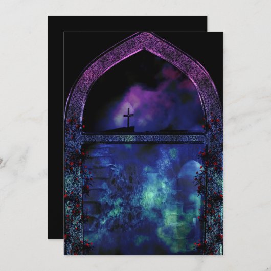 Via de Arch Gothic Wedding Invite Kaart (Voorkant / Achterkant)