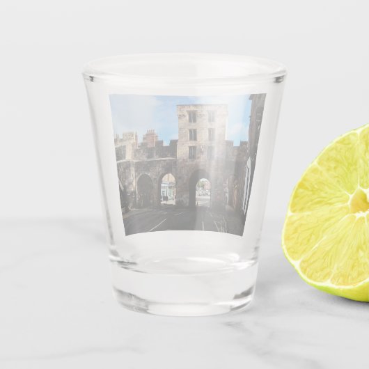 Via de loopbrug shot glas (Achterkant)