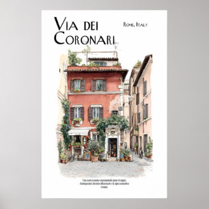 Via dei Coronari Poster Rome Italië Straatkunst