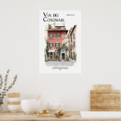 Via dei Coronari Poster Rome Italië Straatkunst (Keuken)