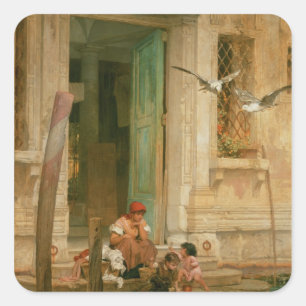 Via het kanaal, Venetië Vierkante Sticker