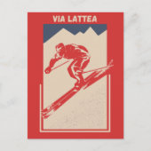Via Lattea Italië Frankrijk skioord  retro Briefkaart (Voorkant)