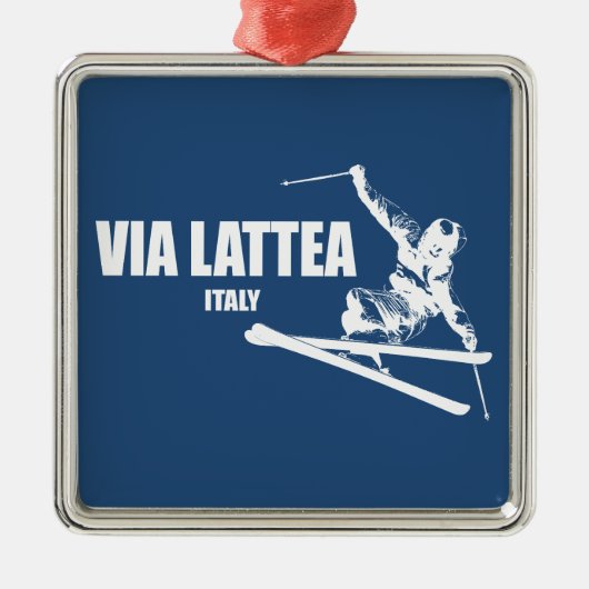 Via Lattea Skiloper Metalen Ornament (Voorkant)