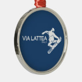 Via Lattea Snowboarder Metalen Ornament (Rechts)