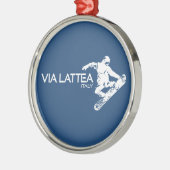 Via Lattea Snowboarder Metalen Ornament (Links)