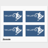 Via Lattea Snowboarder Rechthoekige Sticker (Vel)