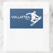 Via Lattea Snowboarder Rechthoekige Sticker (Tas)