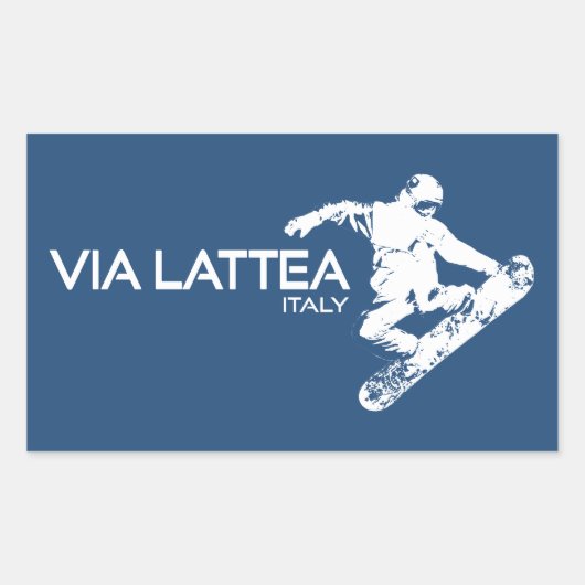 Via Lattea Snowboarder Rechthoekige Sticker (Voorkant)