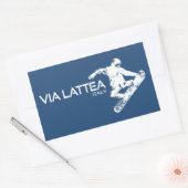 Via Lattea Snowboarder Rechthoekige Sticker (Envelop)