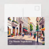 Via Monte Napoleone Italië Briefkaart (Voorkant / Achterkant)