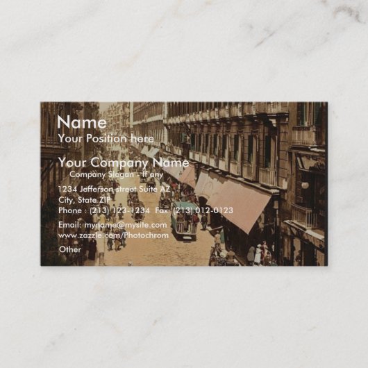 Via Roma, Napels, Italië klassiek Photochrom Visitekaartje (Voorkant)