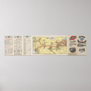 Via treindienst uit Chicago Poster