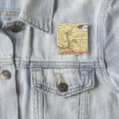 Via treindienst uit Chicago Vierkante Button 5,1 Cm (In situ)