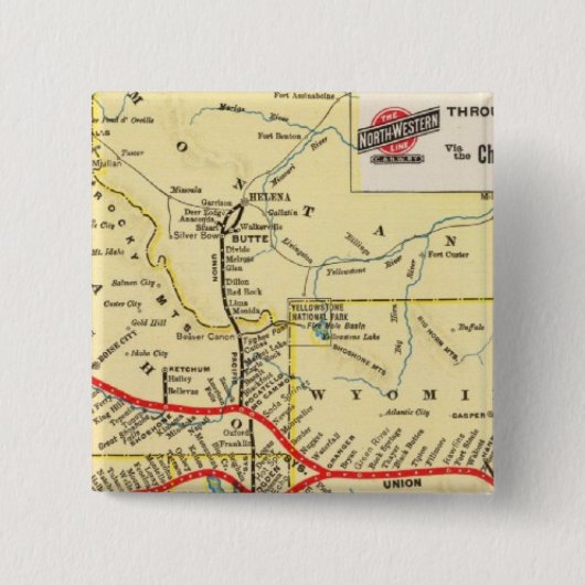 Via treindienst uit Chicago Vierkante Button 5,1 Cm (Voorkant)
