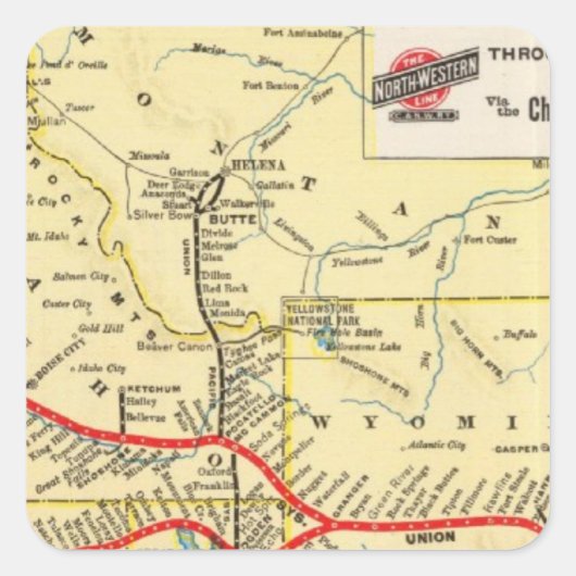 Via treindienst uit Chicago Vierkante Sticker (Voorkant)