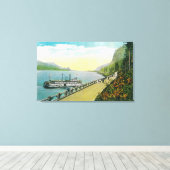 Viaduct Near Multnomah Herfsten, Columbia River Canvas Afdruk (Insitu (Houten vloer))