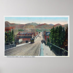 Viaduct Uitzicht van Center Street Pocatello, ID Poster