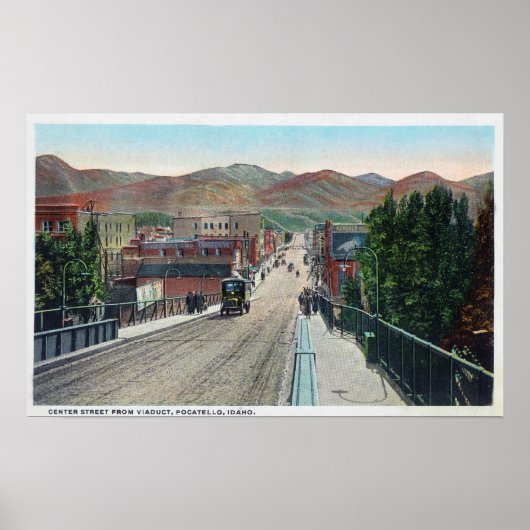 Viaduct Uitzicht van Center Street Pocatello, ID Poster (Voorkant)