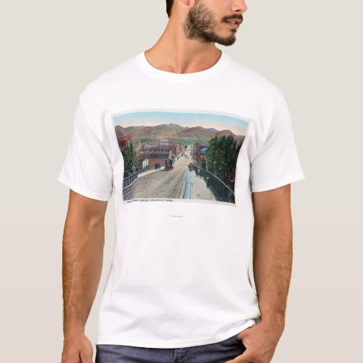 Viaduct Uitzicht van Center Street Pocatello, ID T-shirt (Voorkant)