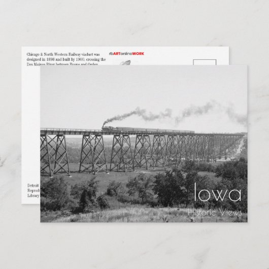 viaduct voor de Westerne spoorweg in Chicago en No Briefkaart (Voorkant / Achterkant)