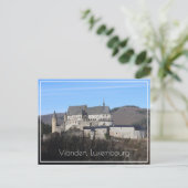 Vianden Castle Winter Uitzicht, Luxemburg Briefkaart (Staand voorkant)