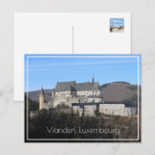 Vianden Castle Winter Uitzicht, Luxemburg Briefkaart (Voorkant / Achterkant)