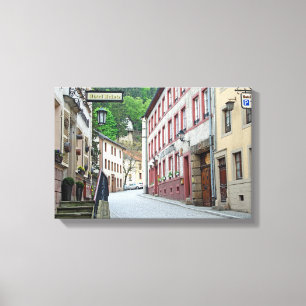 Vianden, Luxemburgse straatscène Canvas Afdruk