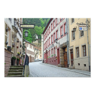 Vianden, Luxemburgse straatscène Foto Afdruk
