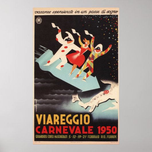 Viareggio Carnevale 1950 Italië  Adverteren Poster (Voorkant)