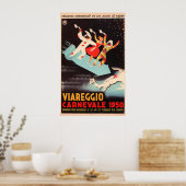 Viareggio Carnevale 1950 Italië  Adverteren Poster (Keuken)