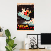 Viareggio Carnevale 1950 Italië  Adverteren Poster (Thuiskantoor)