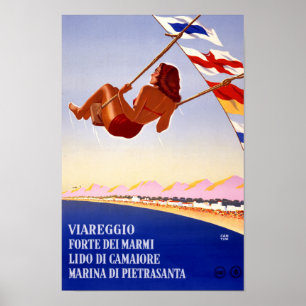 Viareggio Italy Vintage Travel Poster Restaurant