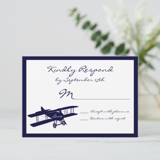  viator Blue Wedding RSVP-kaarten RSVP Kaartje (Staand voorkant)