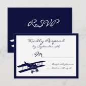  viator Blue Wedding RSVP-kaarten RSVP Kaartje (Voorkant / Achterkant)