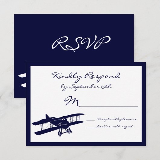 viator Blue Wedding RSVP-kaarten RSVP Kaartje (Voorkant / Achterkant)