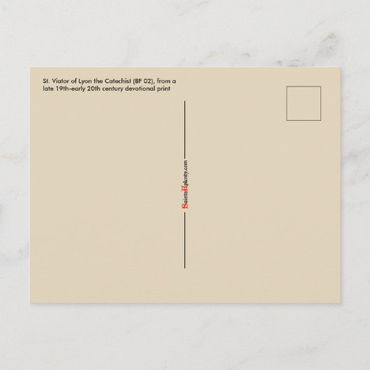 Viator van Lyon de Catechist (BF 02) Briefkaart (Achterkant)