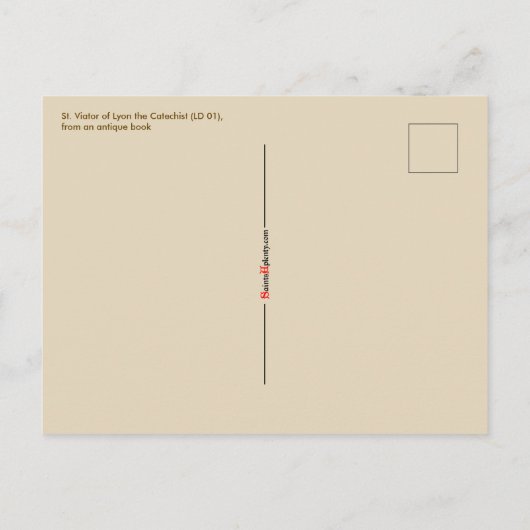 Viator van Lyon de Catechist (LD 001) Briefkaart (Achterkant)