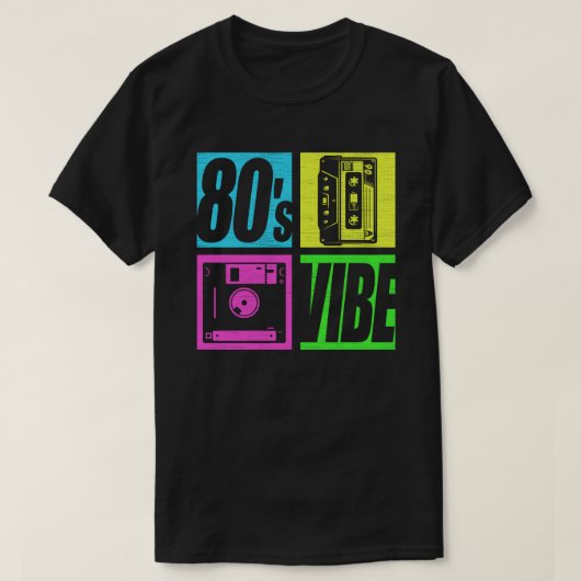 Vibe 1980s Mode 80 Theme Party 80 T-shirt (Design voorkant)